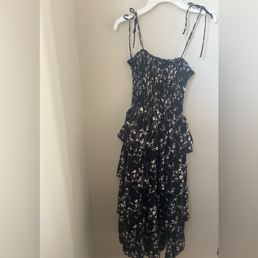 Black and White Floral Dress